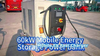 60 kW 65 kWh mobiele energieopslag EV-oplader, draagbaar snellaadstation