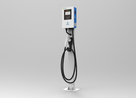 Witte en blauwe 7 kW AC EV-oplaadstapel voor kantoor-hotelparkeerplaats
