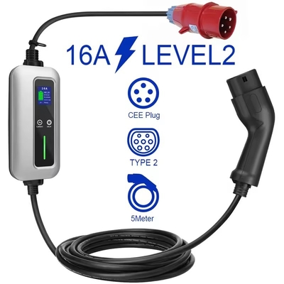 Intelligente 11kw 3-fase Ev-laadmachine Type 2 Stroomregulatie Uitgestelde oplaadstapel