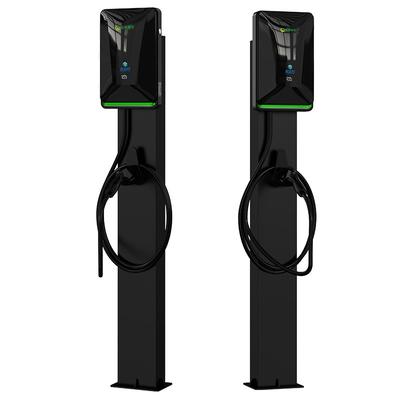 7KW 11KW 21KW Zwarte kolom-type vloer-staande elektrische voertuig AC oplaadstapel