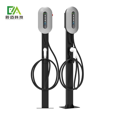 Mckee 7KW 11KW 22KW zilveren kolom-type vloer-staande enkel geschut elektrisch voertuig AC oplaadstapel