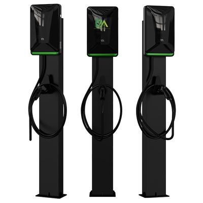 Home Commerciële Zwarte Kolom Elektrische Voertuig Charger Type 2 7kw 11KW 22kw Draagbare laadstation Met RFID OCPP