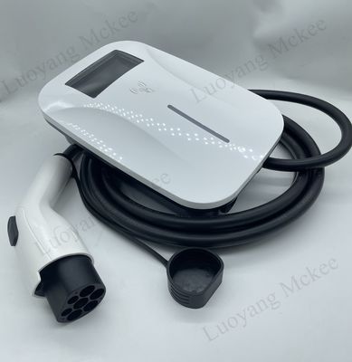 Muuropgemaakte 7 kW AC EV-oplader met IP65-bescherming en 4,3-inch full-color display voor elektrische voertuigen van type 1