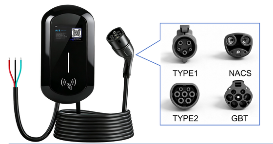 Goede prijs. 7kW Type 2 Draagbare AC EV Oplader 8A 32A Instelbaar IP67 220V OCPP 1.6 5m Kabel 3.6kg EVSE Online