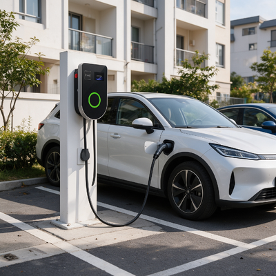 Goede prijs. Wand- en kolommonteerbare U-vormige Euro Type 2 AC EV-laadstation 11kW 16A 380V plus of min 10 procent IP54 4,59 inch LCD Geïntegreerde Volledige Multi Veiligheidsbescherming EVSE Online