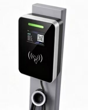 Goede prijs. Euro Type2 EV Oplader Vierkant Glas Muur en Zuil Montage AC Laadstation 7kW 32A 85V 265V IP54 5.64 Inch LCD Display voor Thuis Commercieel Laden Online