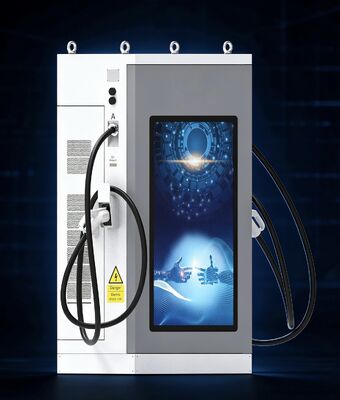 Goede prijs. CLF DC 60 Commercial Fast Charging Station 60kW DC EV Charger Luchtkoeling IP54 OCPP1.6J 55 inch LCD Reclame Scherm Multi Connector Ontwerp Online