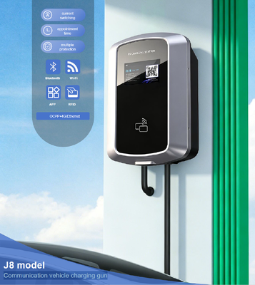 Goede prijs. Ondersteuningsmuur en kolommontage 85V 265V IP54 5,64 inch LCD voor residentiële EV-oplaadstation 7kW 32A J8 AC EV-oplaadstation Euro Type2 Online