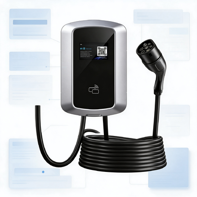 Goede prijs. Driefasige EV-lader J8 Wand- of Paalmontage AC Laadstation Europees Type 2 22kW 32A 380V IP54 5,64 inch LCD-scherm Online