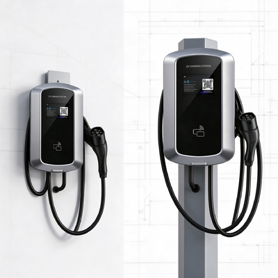 Goede prijs. Euro Type2 J8 Driefasige EV-lader 11kW 16A AC Laadstation Wand- en Paalmontage Ontwerp 380V IP54 met 5,64 inch LCD Online