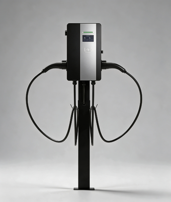 Goede prijs. Commerciële High Power Type 2 44KW Dubbele Pistool Vloerstaande AC EV Oplader CLF AC 44D IP54 OCPP1.6J met 4,3 inch Hoge Helderheid Touchscreen Online