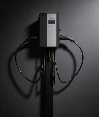 Goede prijs. Compact Wall Box CLF AC 11D EV Charger Type2 11KW Dual Gun AC Charging Equipment IP54 OCPP1.6J 4.3 inch High Brightness Touch Screen Online
