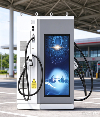 Goede prijs. 80kW DC EV-lader 55-inch LCD-reclamescherm Dual Display CCS1 CCS2 CHAdeMO GB/T voor openbare parkeerplaatsen Online