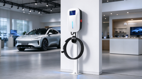 Goede prijs. 22kW Type 2 Wandmontage AC EV Oplader Dubbel Pistool 11kW Per Poort OCPP 1.6J 4G LAN WiFi IP54 Openbare Wallbox Online