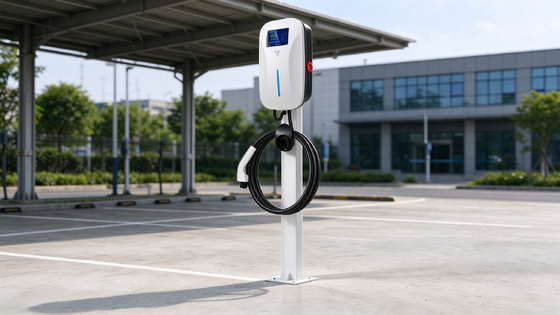 Goede prijs. 44kW Type 2 Vloerstaande AC EV-oplader Dubbele 32A-poorten OCPP 1.6J Ethernet Fleet Depot Oplaadstapel Online