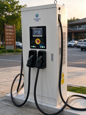 240kW Dubbele Pistool DC EV Oplader met CCS1 CCS2 CHAdeMO GB/T Connectoren, Commercieel DC Snelladen Station voor Locaties met Veel Verkeer